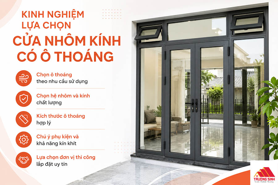Kinh nghiệm lựa chọn cửa nhôm kính có ô thoáng